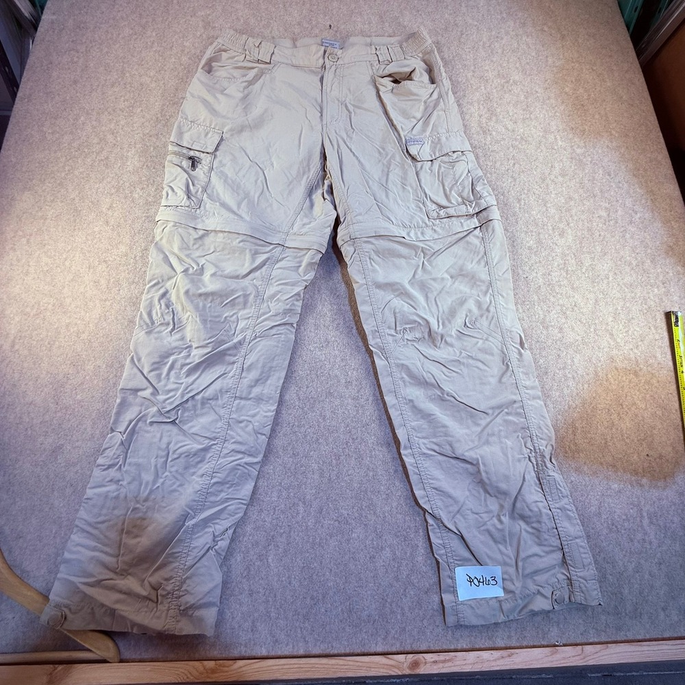Columbia Titanium Convertible Cargo Pants Womens Large Tan Khaki Hiking Zip Off